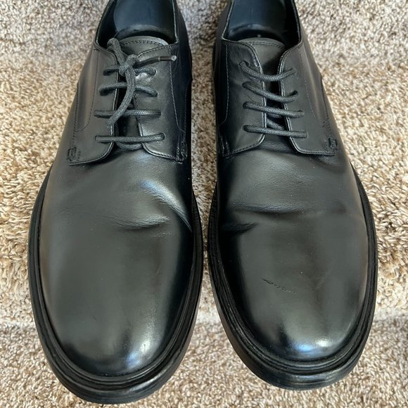 BALENCIAGA Men's Black Leather Derby Shoes. - Picture 3 of 16